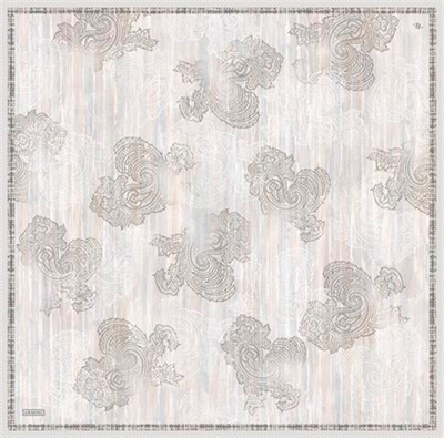 Armine Klasik Desenli Saf İpek Twill Eşarp 9428D 35