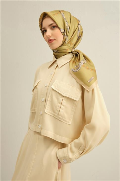 Armine Klasik Desenli Saf İpek Sura Eşarp 9346D 07