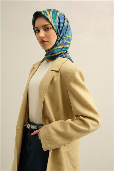 Armine Klasik Desenli Saf İpek Twill Eşarp 9333D 80