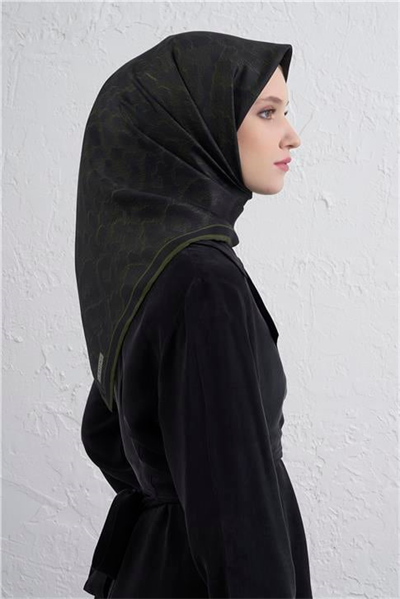 Armine Klasik Desenli Saf İpek Twill Eşarp 9408D 50