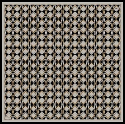 Armine Klasik Desenli Saf İpek Twill Eşarp 9410D 81