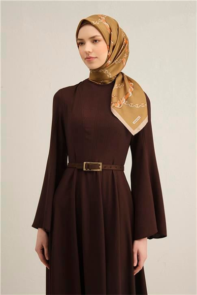 Armine Klasik Desenli Saf İpek Twill Eşarp 9346D 39
