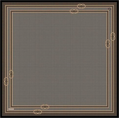 Armine Klasik Desenli Saf İpek Twill Eşarp 9404D 02