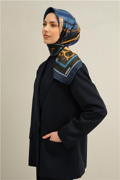 Armine Klasik Desenli Saf İpek Twill Eşarp 9315D 52