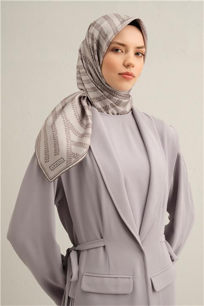 Armine Klasik Desenli Saf İpek Twill Eşarp 9351D 51