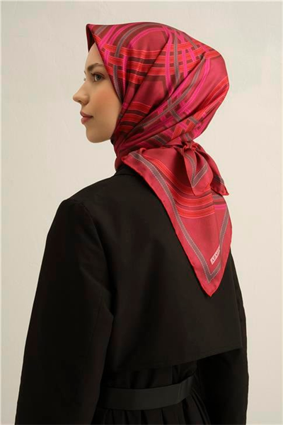 Armine Klasik Desenli Saf İpek Twill Eşarp 9333D 83
