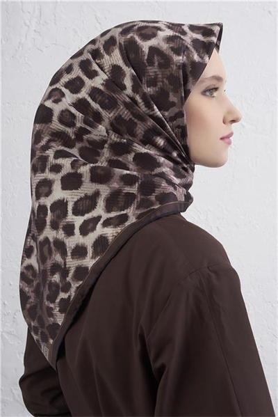 Armine Klasik Desenli Saf İpek Twill Eşarp 9425D 53