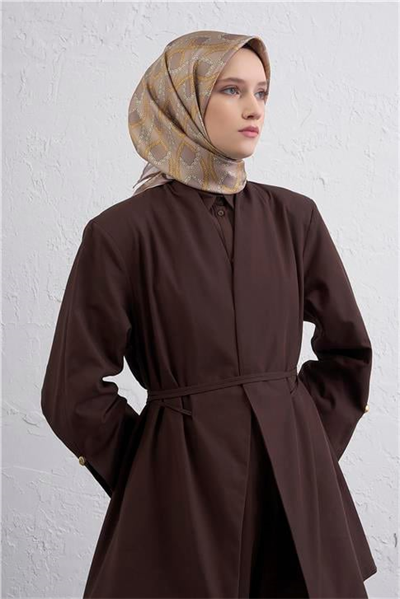 Armine Klasik Desenli Saf İpek Twill Eşarp 9410D 33