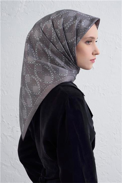 Armine Klasik Desenli Saf İpek Twill Eşarp 9410D 88