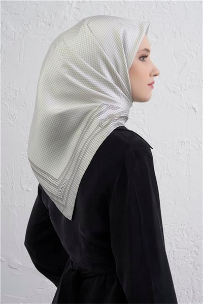 Armine Klasik Desenli Saf İpek Twill Eşarp 9404D 83