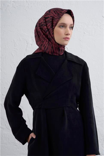Armine Klasik Desenli Saf İpek Twill Eşarp 9435D 44