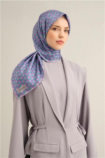 Armine Klasik Desenli Saf İpek Twill Eşarp 9321D 32