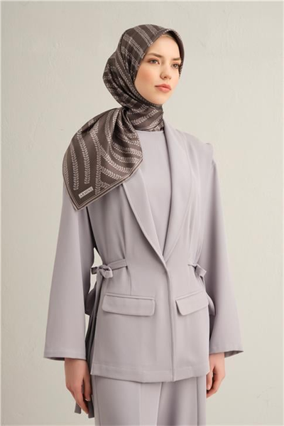 Armine Klasik Desenli Saf İpek Twill Eşarp 9351D 86