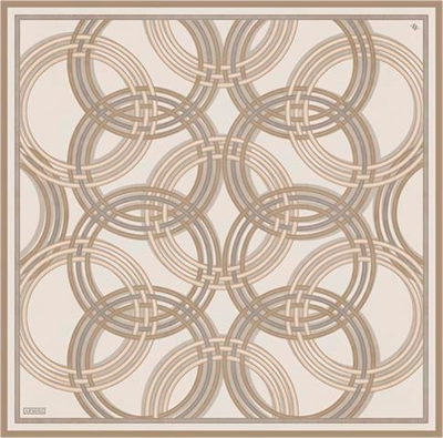 Armine Klasik Desenli Saf İpek Twill Eşarp 9333D 04