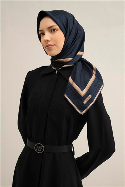 Armine Klasik Desenli Saf İpek Twill Eşarp 9301D 52