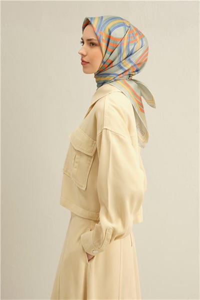 Armine Klasik Desenli Saf İpek Twill Eşarp 9333D 35
