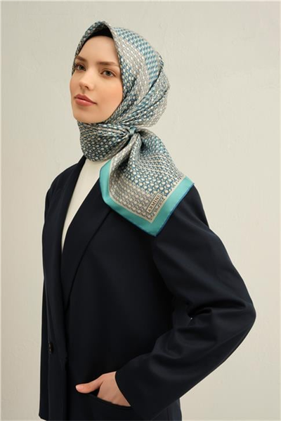 Armine Klasik Desenli Saf İpek Twill Eşarp 9319D 50