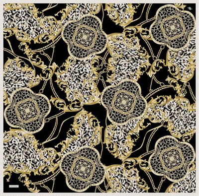 Armine Klasik Desenli Saf İpek Twill Eşarp 9411D 81