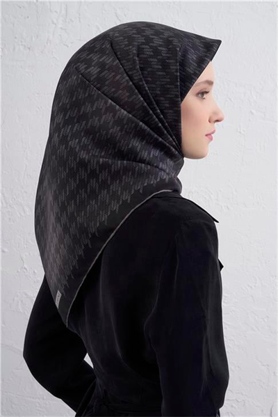 Armine Klasik Desenli Saf İpek Twill Eşarp 9434D 82