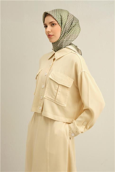 Armine Klasik Desenli Saf İpek Twill Eşarp 9319D 05