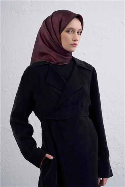 Armine Klasik Desenli Saf İpek Twill Eşarp 9428D 82