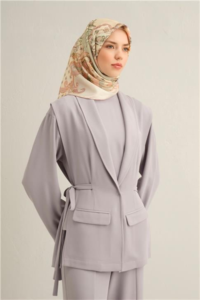 Armine Klasik Desenli Saf İpek Twill Eşarp 9338 21
