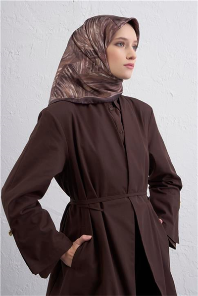 Armine Klasik Desenli Saf İpek Twill Eşarp 9430D 36