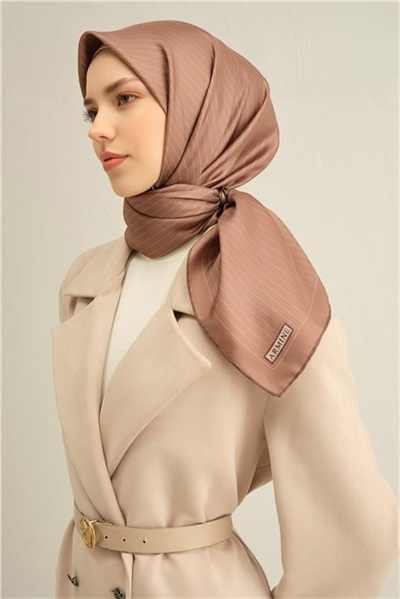 Armine Klasik Desenli Saf İpek Twill Eşarp 9348D 36