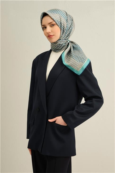 Armine Klasik Desenli Saf İpek Twill Eşarp 9319D 50
