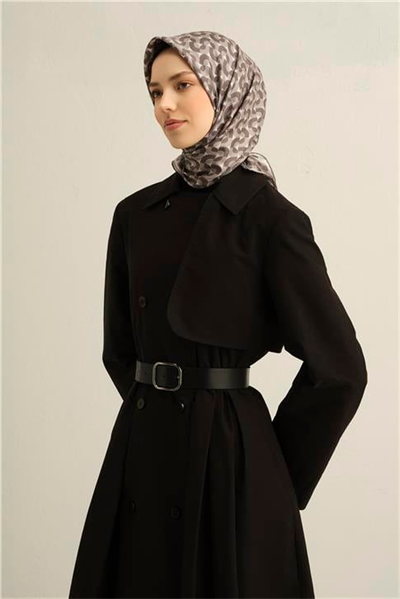 Armine Klasik Desenli Saf İpek Twill Eşarp 9321D 06