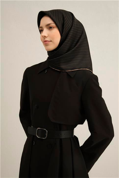 Armine Klasik Desenli Saf İpek Twill Eşarp 9348D 02