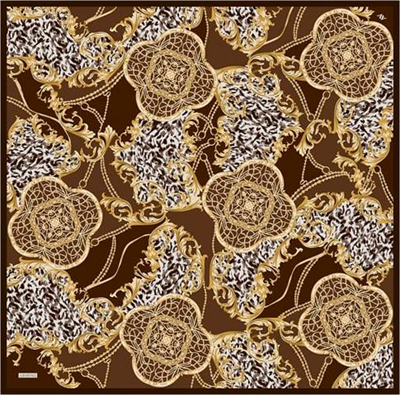 Armine Klasik Desenli Saf İpek Twill Eşarp 9411D 80