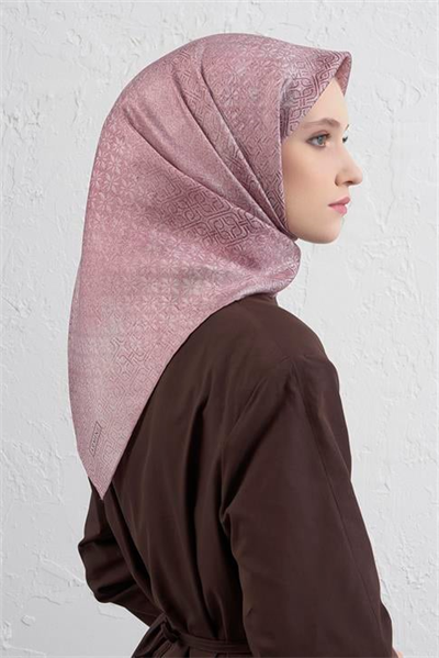 Armine Klasik Desenli Saf İpek Twill Eşarp 9437D 14