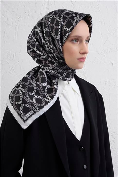 Armine Klasik Desenli Saf İpek Twill Eşarp 9410D 89