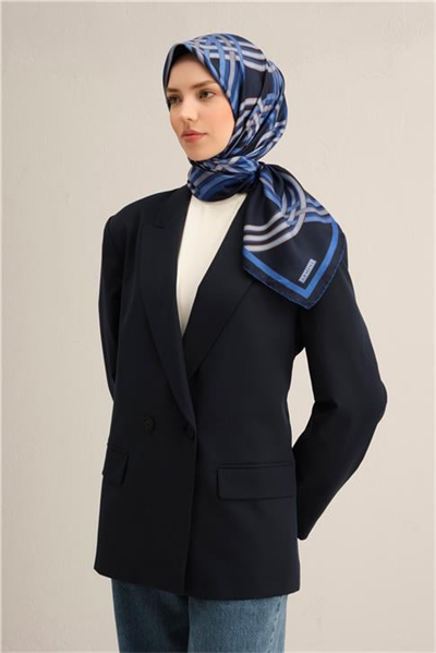 Armine Klasik Desenli Saf İpek Twill Eşarp 9333D 08