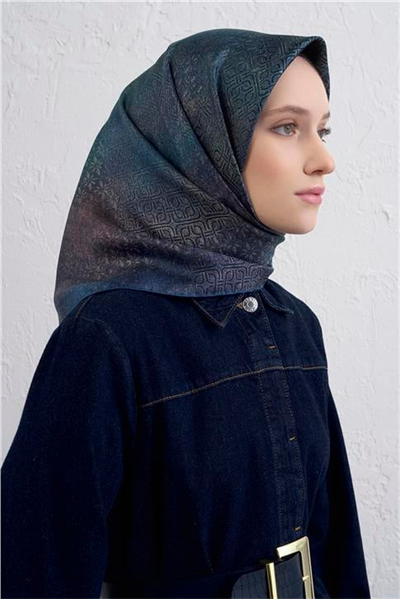 Armine Klasik Desenli Saf İpek Twill Eşarp 9437D 10