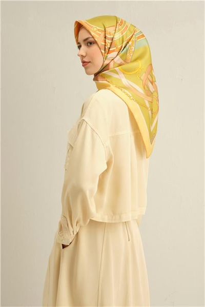 Armine Klasik Desenli Saf İpek Twill Eşarp 9315D 57