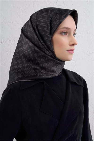 Armine Klasik Desenli Saf İpek Twill Eşarp 9434D 82