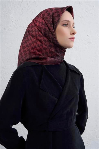Armine Klasik Desenli Saf İpek Twill Eşarp 9434D 80