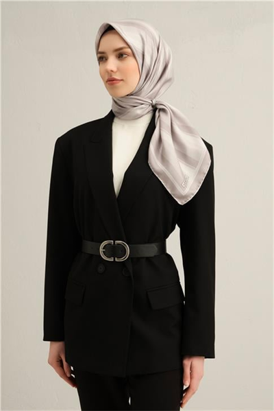 Armine Klasik Desenli Saf İpek Twill Eşarp 9327D 82