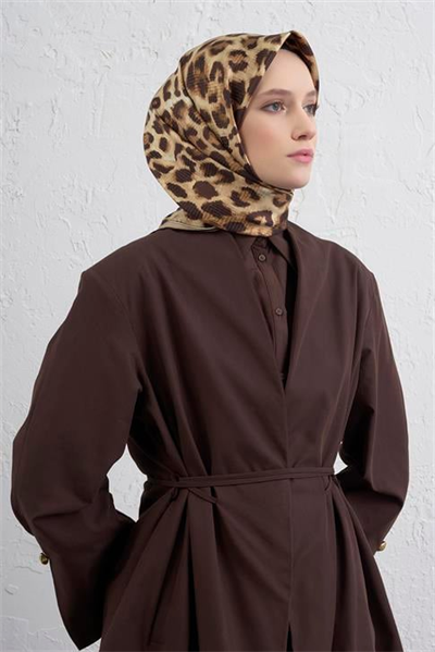 Armine Klasik Desenli Saf İpek Twill Eşarp 9425D 37