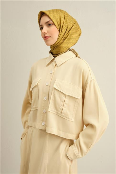 Armine Klasik Desenli Saf İpek Twill Eşarp 9301D 32