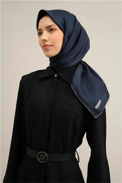 Armine Klasik Desenli Saf İpek Twill Eşarp 9348D 80
