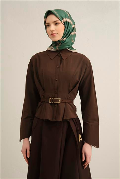 Armine Klasik Desenli Saf İpek Twill Eşarp 9346D 12