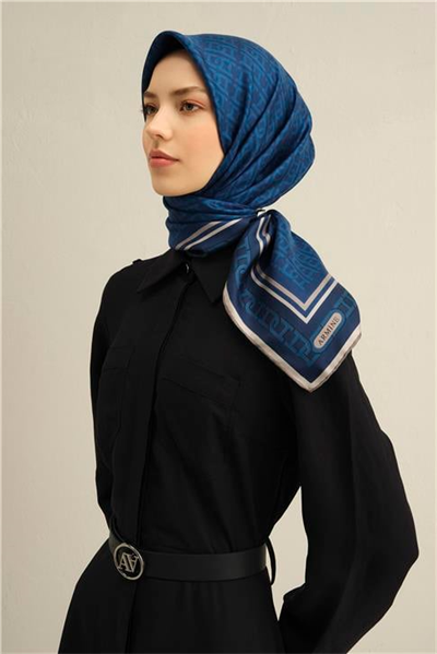 Armine Klasik Desenli Saf İpek Twill Eşarp 9301D 85