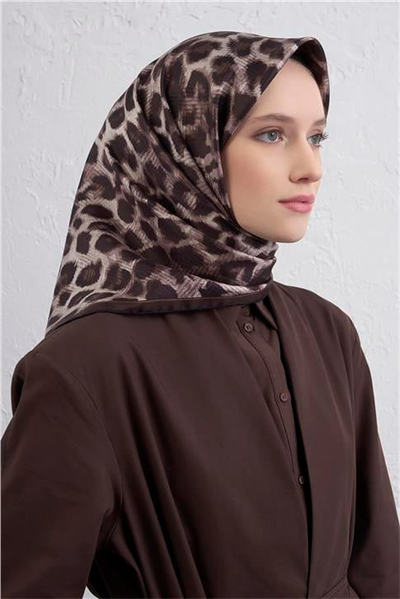 Armine Klasik Desenli Saf İpek Twill Eşarp 9425D 53