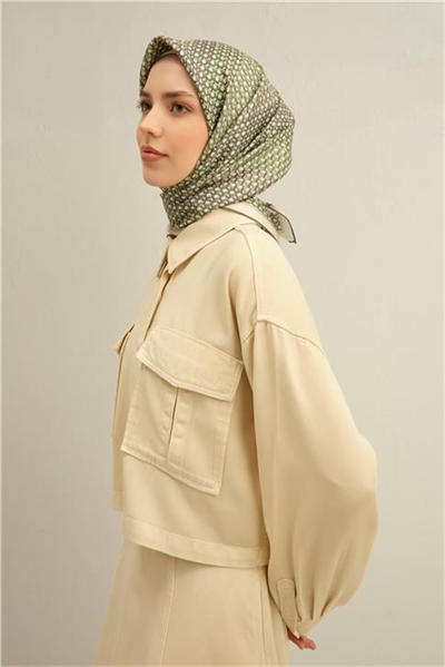 Armine Klasik Desenli Saf İpek Twill Eşarp 9319D 05