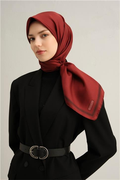 Armine Klasik Desenli Saf İpek Twill Eşarp 9356 35
