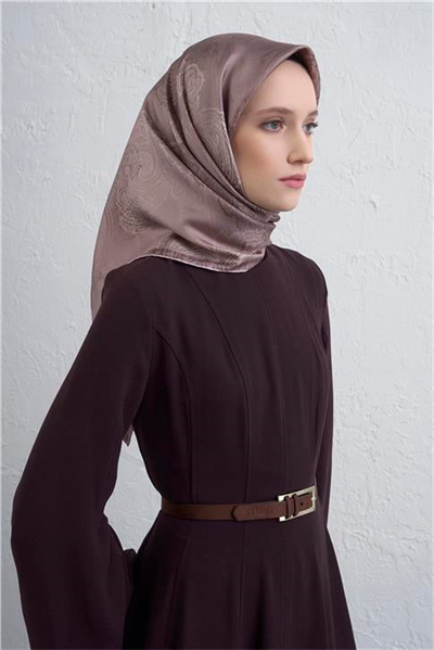 Armine Klasik Desenli Saf İpek Twill Eşarp 9428D 37