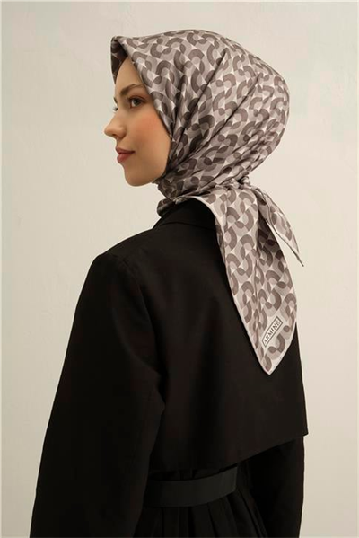Armine Klasik Desenli Saf İpek Twill Eşarp 9321D 06